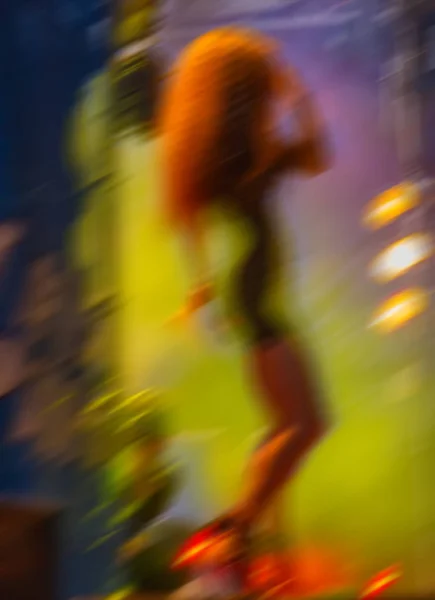Onscherpe Achtergrond Vrouw Dansen Disco — Stockfoto