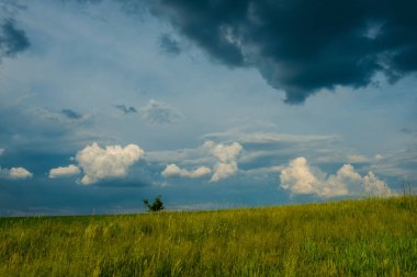 bulutlar ve gökyüzü bozkır bir fırtına öncesi