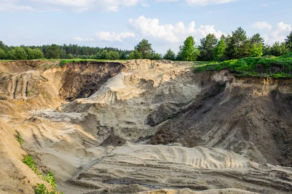 terk edilmiş bir kum ocağı orman