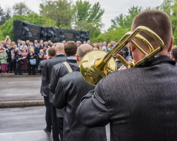 Кривой Рог Украина 2016 Празднование Дня Победы Перед Могилой Неизвестного — стоковое фото