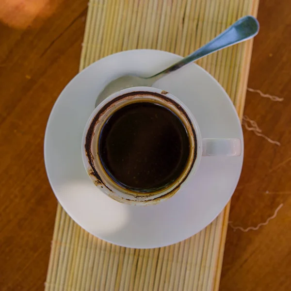 Bir Tabloda Bir Kafede Kahve — Stok fotoğraf