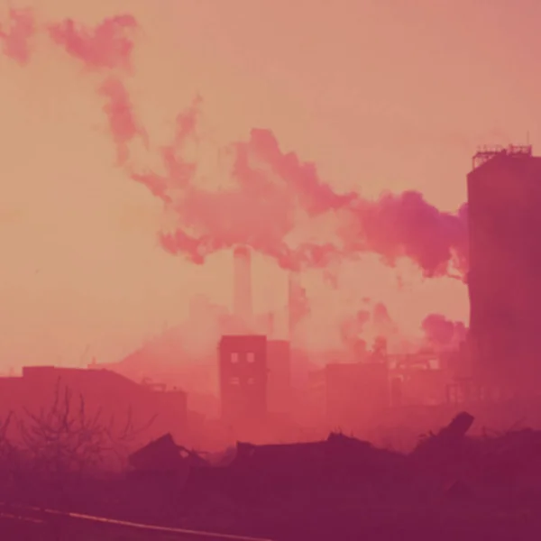 Fondo Borroso Contaminación Atmosférica Producción Metalúrgica — Foto de Stock