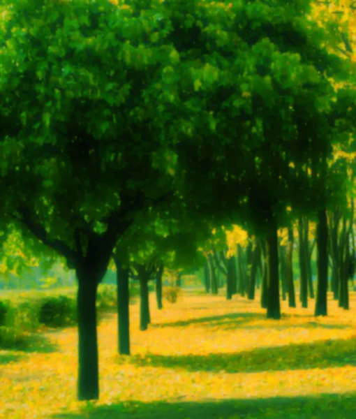 Rozmazané Pozadí Podzimní Stromy Parku — Stock fotografie