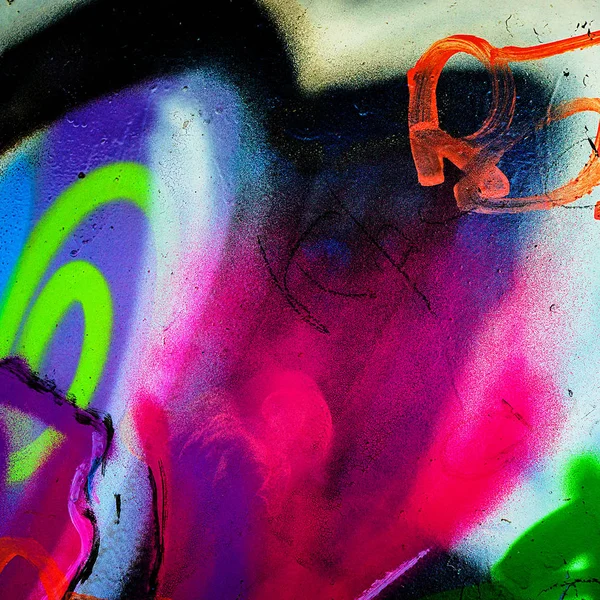 Graffiti Sur Composition Couleur Mur — Photo