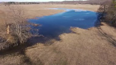 Sakin doğal manzara mavi göl ile havadan görüntüleri