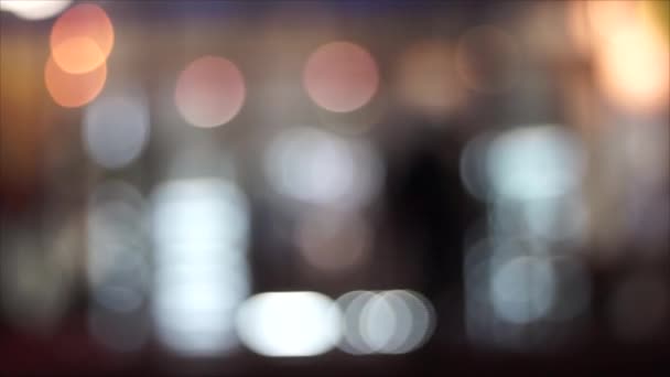 城市灯光的抽象模糊镜头 — 图库视频影像