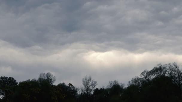 Images Panoramiques Paysages Tranquilles Avec Des Nuages Orageux Dessus — Video