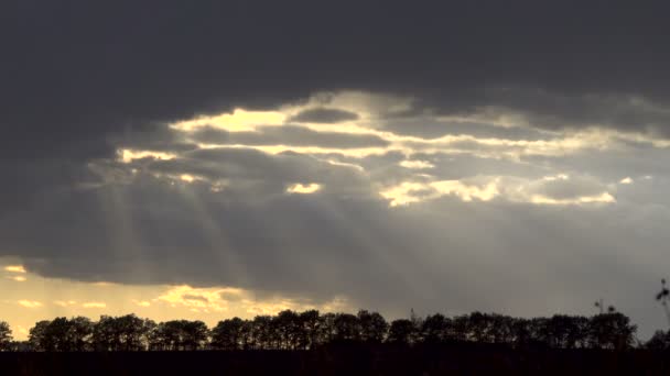 Mooie Kleurrijke Hemel Bij Zonsondergang — Stockvideo