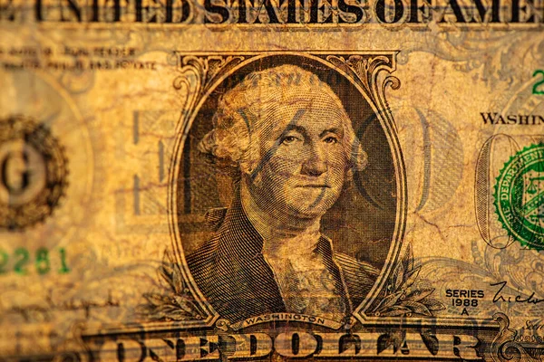Voorzijde Van Een Oud Papierbiljet Één Dollar Bedrijfsconcept — Stockfoto