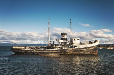 Batık Ushuaia Harbour, Beagle Kanalı, Tierra Del Fuego, Arjantin,