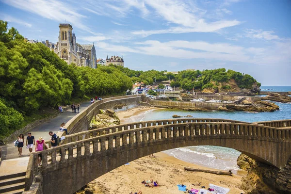 Kościół Sainte Eugenie Piękne Wybrzeże Linii Biarritz Francja — Zdjęcie stockowe