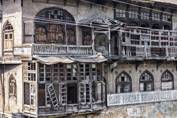 Old Town Srinagar Ancient Wooden Stone Houses Srinagar Old City — Stock Photo, Image