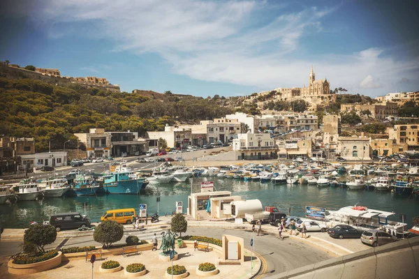 Utsikt Över Mġarrs Hamn Den Viktigaste Hamnen Gozo Malta — Stockfoto