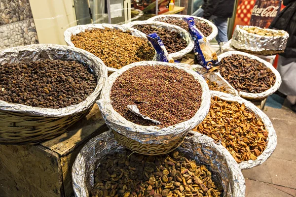 Turecký Trh Suché Plody Ořechy Piloty Trhu Urgup Anatolie Turecko — Stock fotografie