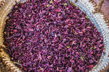 Bitki çayı, pembe, Kuru çay yaprakları kadar Zanzibar, Tanzanya hasır çanak yakın Tarih