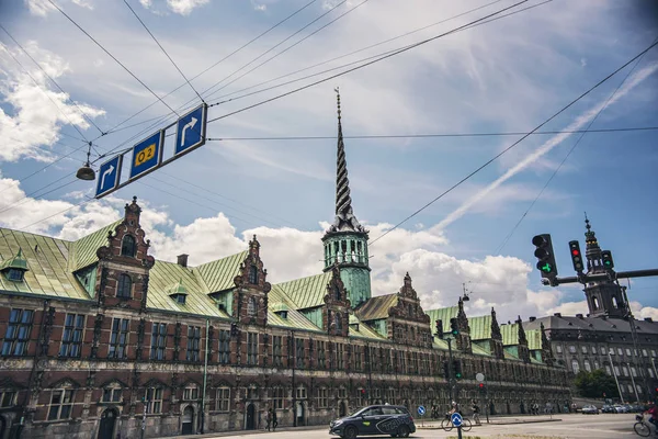 Cityscape Copenhagen Brsen Noto Anche Come Brsbygningen Borsa Del Xvii — Foto Stock