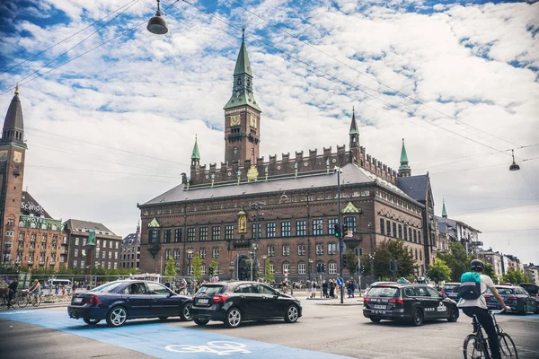 Cidade Copenhague Com Prédio Prefeitura Dia Ensolarado Verão Dinamarca — Fotografia de Stock