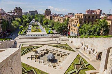Aerial view of Yerevan city from the Cascade art complex viewpoint in Yerevan, Armenia clipart