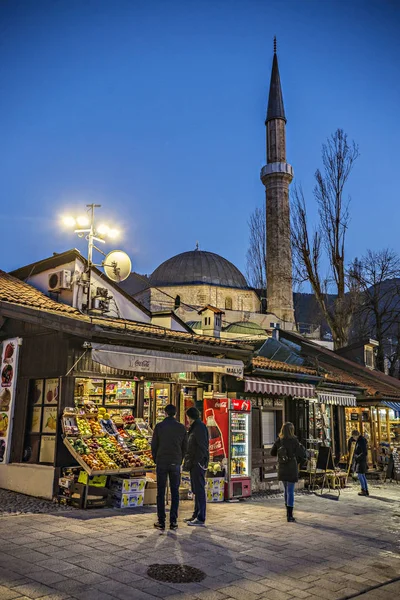 Сараево Босния Говина Март 2018 Года Старый Город Сараево Вечеру — стоковое фото