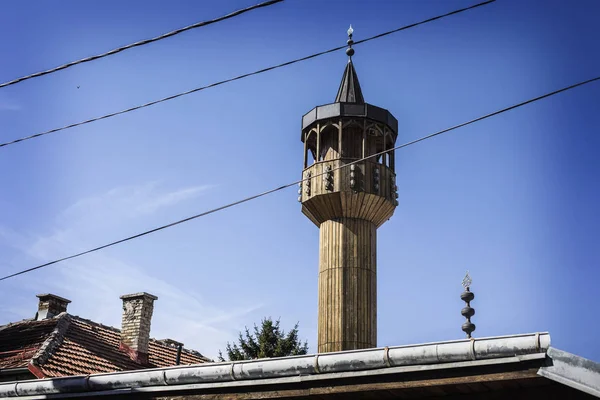 Сараево Босния Герцеговина Март 2018 Вид Минарет Мечети Одной Узких — стоковое фото