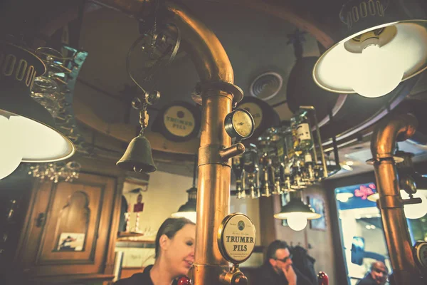 Interior Antigo Pub Viena Balcão Pub Com Design Vintage Centro — Fotografia de Stock