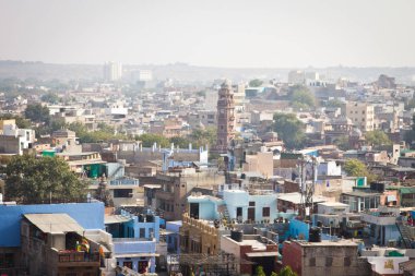 Jodhpur mavi şehir hava görünümünü, fotoğraf Mehrangarh Fort bakış açısıyla, Rajasthan, Hindistan yapılır