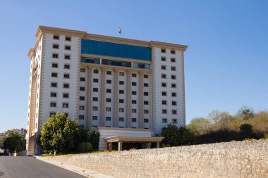 Hyderabad Hindistan 'daki Ramoji Film Stüdyoları' ndaki dekorasyonlar.