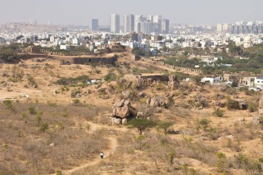 Golkonda kale, Hyderabad, Hindistan havadan görünümü