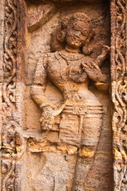 Konark, Hindistan - Ocak, 2016: Güneş Tapınağı'nda Konark, Orissa, Hindistan (13. yüzyılda, Unesco Dünya Mirası) oyma güzel taş