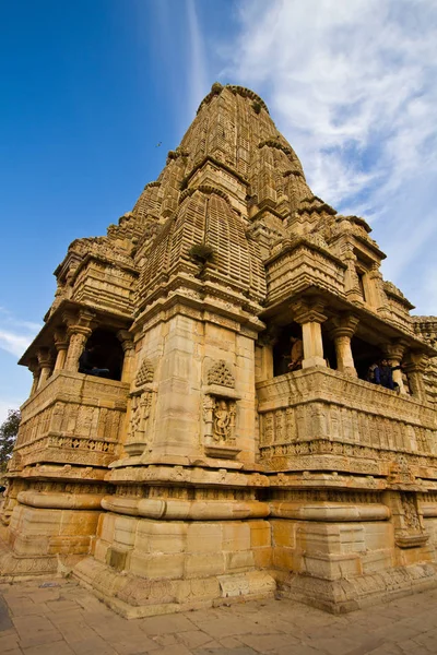 Chittaurgarh, Hindistan - Aralık 2017: Rajasthan'daki Chittorgarh kalesi, Hindistan'ın en büyük kalesi ve Unesco Dünya Mirası Alanı, Chittaurgarh, Hindistan