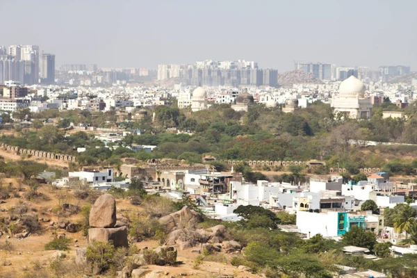 Golkonda kale, Hyderabad, Hindistan havadan görünümü