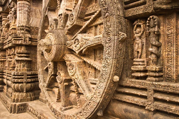 Konark India Enero 2016 Hermosa Talla Piedra Templo Del Sol — Foto de Stock