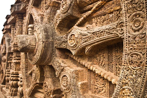 Konark Indie Leden 2016 Krásná Kamenná Sun Temple Století Světového — Stock fotografie
