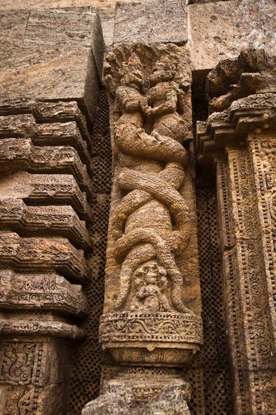 Konark Índia Janeiro 2016 Bela Escultura Pedra Templo Sol Século — Fotografia de Stock