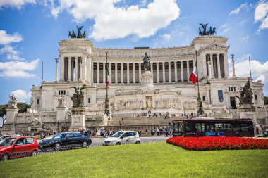 Rome, İtalya - Mayıs 2018: Roma, önden görünüm, İtalya Piazza Venezia, Müzesi Vittoriano'ya