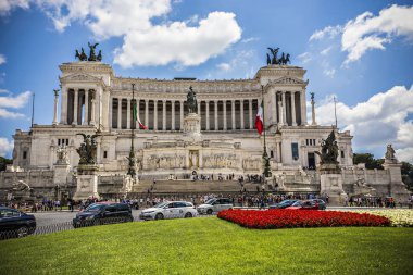 Rome, İtalya - Mayıs 2018: Roma, önden görünüm, İtalya Piazza Venezia, Müzesi Vittoriano'ya
