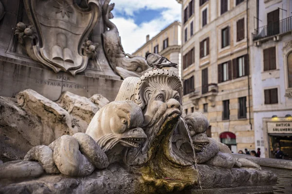 Rome Olaszország 2018 Lehet Hagyományos Olasz Szökőkút Közelében Pantheon Épülete — Stock Fotó