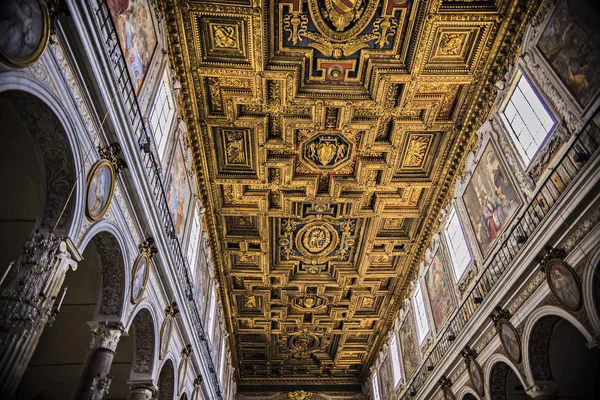 Vatican May 2018 Rich Ornate Corridors Vatican Museums Golden Decoration — Stock Photo, Image