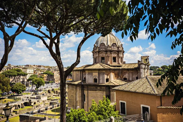 Rom Italien Maj 2018 Foro Cesare Forum Romanum Romerska Kolonner — Stockfoto