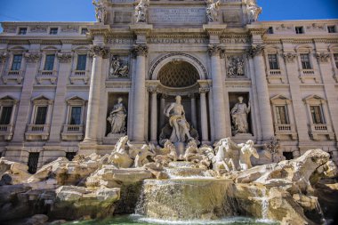 Rome, İtalya - Mayıs 2018: Ünlü Trevi Çeşmesi Merkezi Roma, İtalya