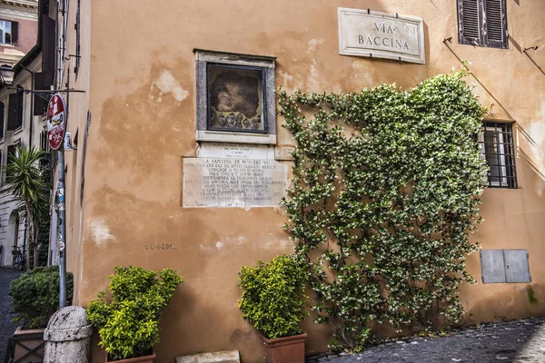 Bluszczem Dom Samym Centrum Rzymu Włochy — Zdjęcie stockowe