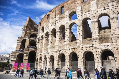 Roma. İtalya - Haziran 2018: Roma Colosseum dışında görünüm Antik Roma, İtalya
