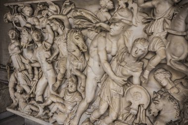 Vatikan Müzesi 'nde antika Roma heykelleri, Roma, Italya