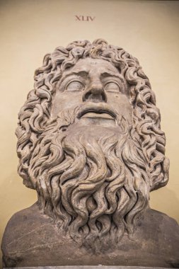 Vatikan Müzesi 'nde antika Roma heykelleri, Roma, Italya