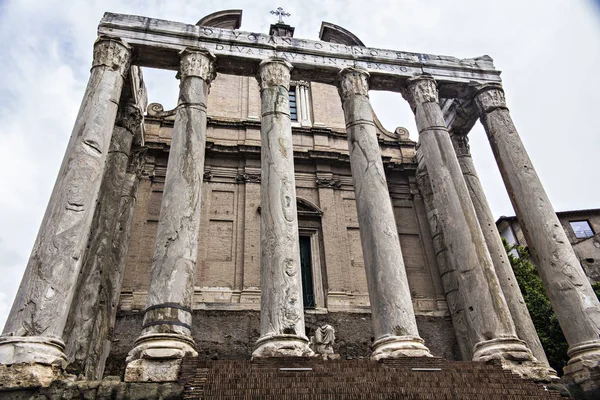 Rom Italien Juni 2018 Antike Spalten Römischen Forum Foro Romano — Stockfoto