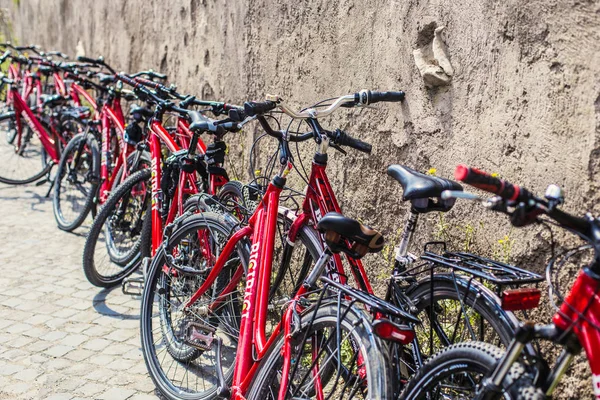 Rome Italy June 2018 Bicycles Rent Rome Lot Bicycles Parked — ストック写真