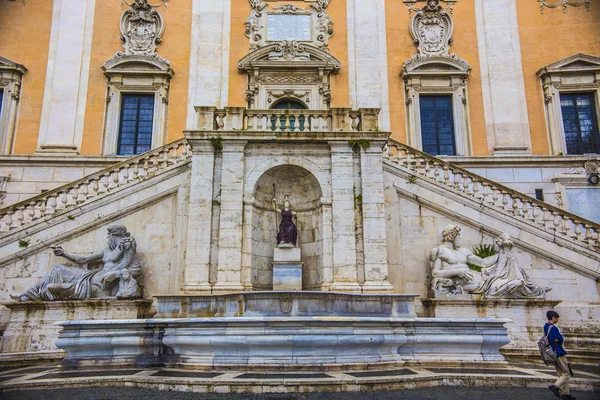 Rom Italien Juni 2018 Fasad Vägg Museum Capitolini Piazza Del — Stockfoto