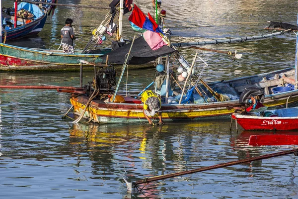 Barcos Pesca Koh Samui Cais Bangrak Tailândia — Fotografia de Stock