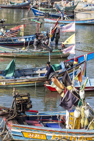 Barcos Pesca Koh Samui Cais Bangrak Tailândia — Fotografia de Stock