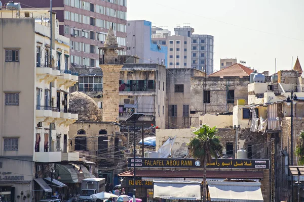 Saida Líbano Octubre 2018 Paisaje Urbano Sayda Sidón Vista Desde — Foto de Stock